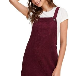 Forever 21 Burgundy Overall Corduroy Dress